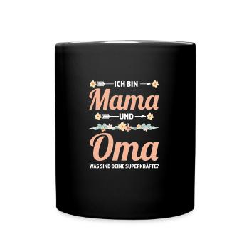 Mama & Oma Familie Mutter Geschenk - Tasse einfarbig - Schwarz - Vorne