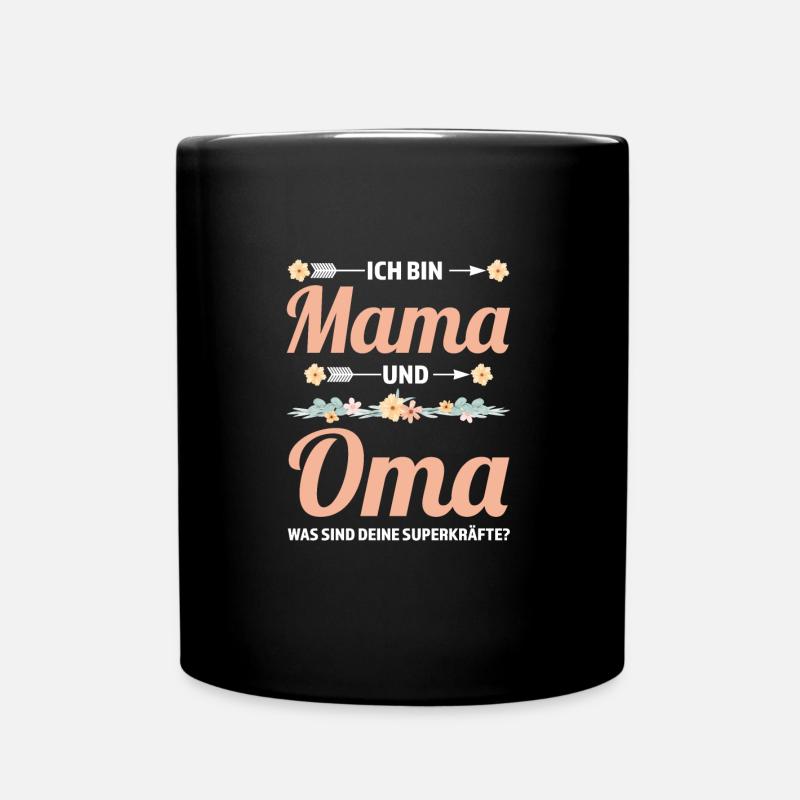 Mama & Oma Familie Mutter Geschenk - Tasse einfarbig - Schwarz