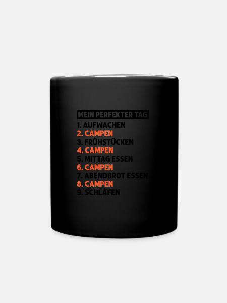 Campen Camping Wohnmobil Geschenk - Tasse einfarbig - Schwarz