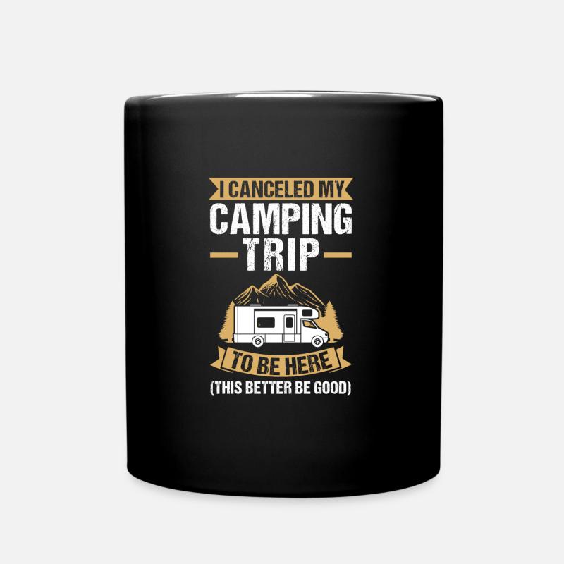 Campen Camping Camper Geschenk - Tasse einfarbig - Schwarz