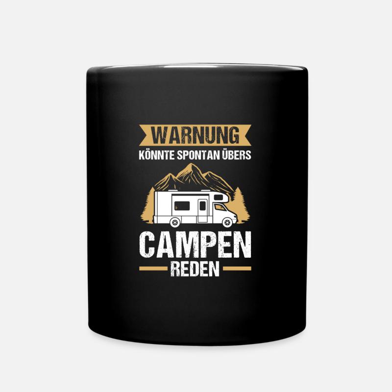 Campen Camping Camper Geschenk - Tasse einfarbig - Schwarz