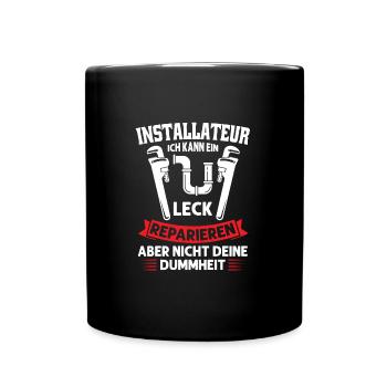 Installateur Beruf Anlagenmechaniker Geschenk - Tasse einfarbig - Schwarz - Vorne