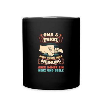 Oma Familie grossmuter Geschenk - Tasse einfarbig - Schwarz - Vorne