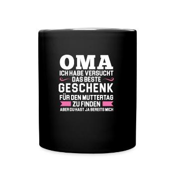 Oma Familie grossmuter Geschenk - Tasse einfarbig - Schwarz - Vorne