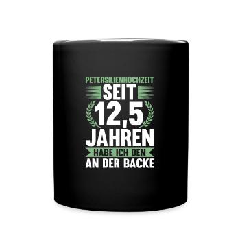 12,5 Jahre Ehe Ehefrau Ehepaar Geschenk - Tasse einfarbig - Schwarz - Vorne