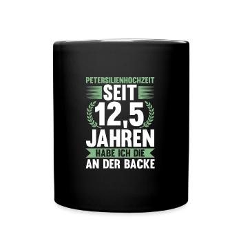 12,5 Jahre Ehe Ehemann Petersilienhochzeit Geschen - Tasse einfarbig - Schwarz - Vorne