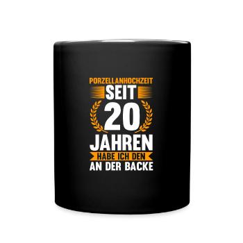 20 Jahre Ehe Ehefrau Ehepaar Geschenk - Tasse einfarbig - Schwarz - Vorne