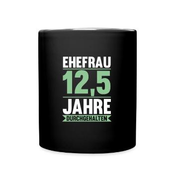 12,5 Jahre Ehe Ehefrau Petersilien Hochzeit Gesche - Tasse einfarbig - Schwarz - Vorne