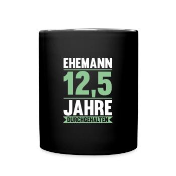12,5 Jahre Ehe Ehemann 12,5. Hochzeitstag Geschenk - Tasse einfarbig - Schwarz - Vorne