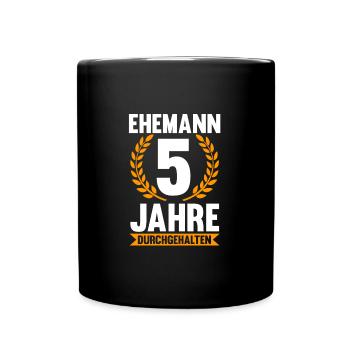 5 Jahre Ehe Ehemann 5. Hochzeitstag Geschenk - Tasse einfarbig - Schwarz - Vorne