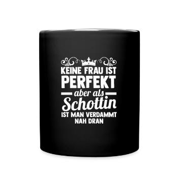 Schottin Land Schottische Flagge Geschenk - Tasse einfarbig - Schwarz - Vorne