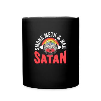Smoke Meth Hail Satan Goth Geschenk - Tasse einfarbig - Schwarz - Vorne
