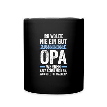 Opa Großvater Enkelkinder Geschenk - Tasse einfarbig - Schwarz - Vorne