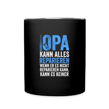 Opa Großvater Enkelkinder Geschenk - Tasse einfarbig - Schwarz - Vorne