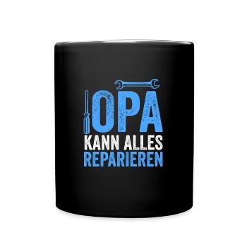 Opa Großvater Großeltern Geschenk - Tasse einfarbig - Schwarz - Vorne