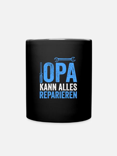 Opa Großvater Großeltern Geschenk - Tasse einfarbig - Schwarz