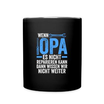 Opa Großvater Großvater Geschenk - Tasse einfarbig - Schwarz - Vorne
