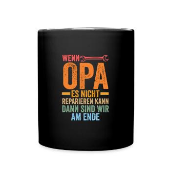 Opa Großvater Großväter Geschenk - Tasse einfarbig - Schwarz - Vorne