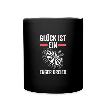 Darts Darten Darter Geschenk - Tasse einfarbig - Schwarz - Vorne