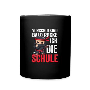Vorschulkind Ninja Vorschule Geschenk - Tasse einfarbig - Schwarz - Vorne
