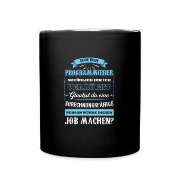 Programmierer Beruf Coder Geschenk - Tasse einfarbig - Schwarz - Vorne