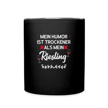 Wein Riesling Weintrinker Geschenk - Tasse einfarbig - Schwarz - Vorne