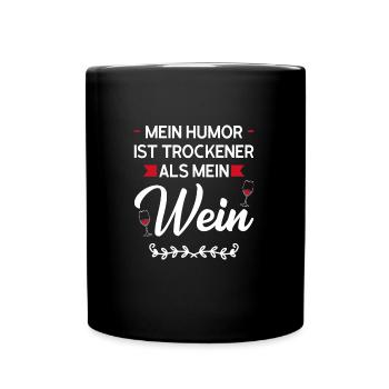 Wein Riesling Weinglas Geschenk - Tasse einfarbig - Schwarz - Vorne