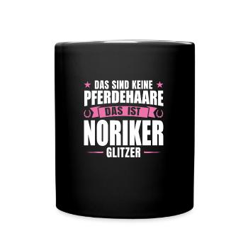 Noriker Pferd Reiter Geschenk - Tasse einfarbig - Schwarz - Vorne