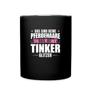 Tinker Pferd Reiter Geschenk - Tasse einfarbig - Schwarz - Vorne