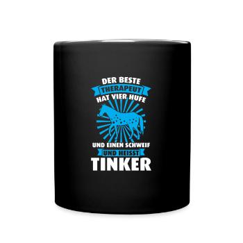 Tinker Pferd Pferdesport Geschenk - Tasse einfarbig - Schwarz - Vorne