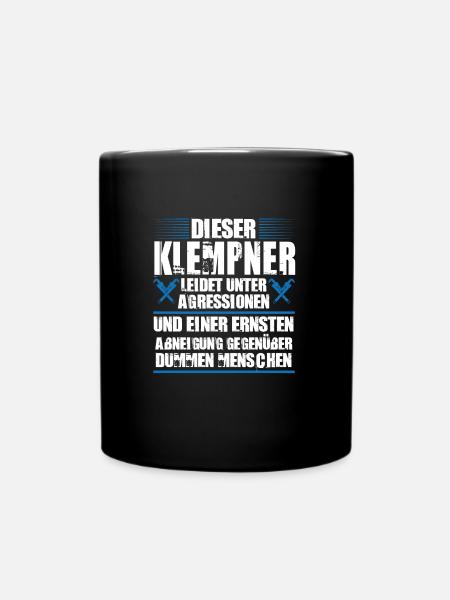 Klempner Beruf Sanitär Geschenk - Tasse einfarbig - Schwarz