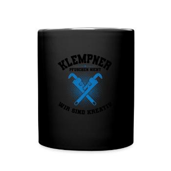 Klempner Beruf Installateur Geschenk - Tasse einfarbig - Schwarz - Vorne