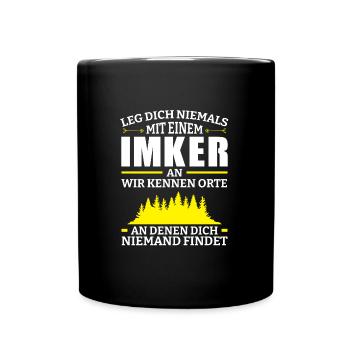 Imker Bienen Imkern Geschenk - Tasse einfarbig - Schwarz - Vorne