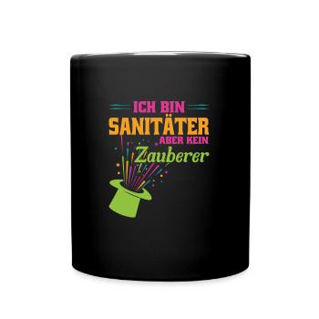 Sanitäter Beruf Rettungssanitäter Geschenk - Tasse einfarbig - Schwarz - Vorne