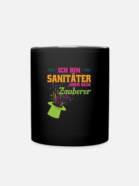 Sanitäter Beruf Rettungssanitäter Geschenk - Tasse einfarbig - Schwarz