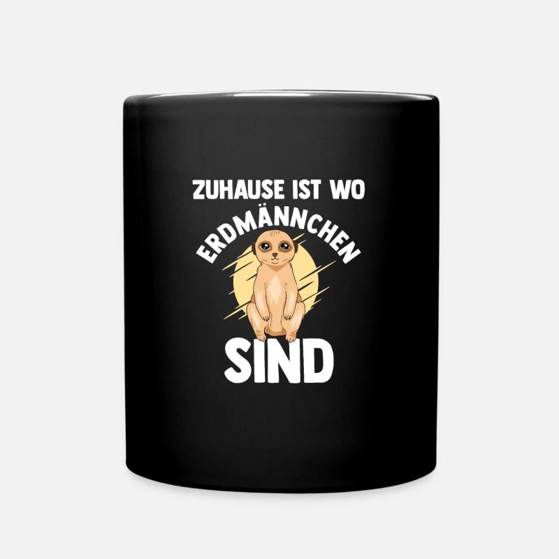 Erdmännchen Tier Erdmännchen Fan Geschenk - Tasse einfarbig - Schwarz