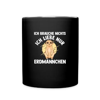 Erdmännchen Tier Erdmännchen Fan Geschenk - Tasse einfarbig - Schwarz - Vorne
