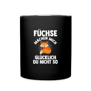 Fuchs Tier Fuchs Geschenk - Tasse einfarbig - Schwarz - Vorne