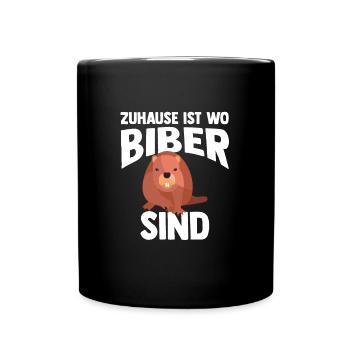 Biber Tier Biber Liebhaber Geschenk - Tasse einfarbig - Schwarz - Vorne