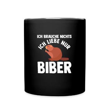 Biber Tier Biber Damm Geschenk - Tasse einfarbig - Schwarz - Vorne