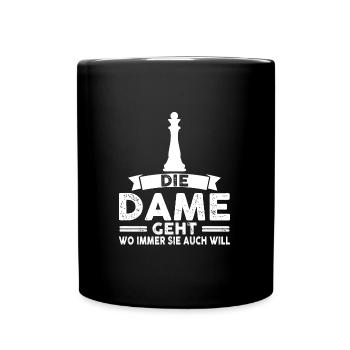 Schach Spieler Schachbrett Geschenk - Tasse einfarbig - Schwarz - Vorne