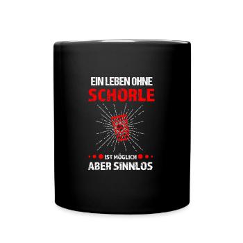 Schorle Pfälzer Pälzer Geschenk - Tasse einfarbig - Schwarz - Vorne