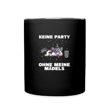 Schorle Einhorn Weinschorle Geschenk - Tasse einfarbig - Schwarz - Vorne