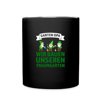 Garten Opa Zwerge Großvater Geschenk - Tasse einfarbig - Schwarz - Vorne