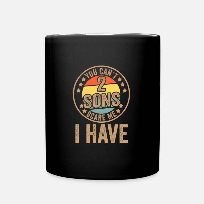 2 Söhne Familie Zwei Söhne Geschenk - Tasse einfarbig - Schwarz
