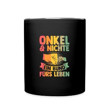Stiefvater Stieftochter Stiefpapa Geschenk - Tasse einfarbig - Schwarz - Vorne