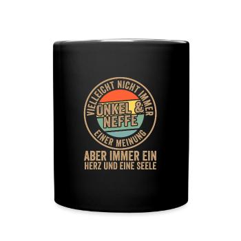 Onkel & Nichte Familie Onkels Geschenk - Tasse einfarbig - Schwarz - Vorne