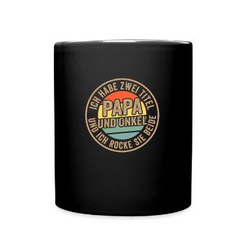 Papa & Sohn Familie Papa Geschenk - Tasse einfarbig - Schwarz - Vorne