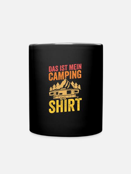 Camping Camper Campen Geschenk - Tasse einfarbig - Schwarz