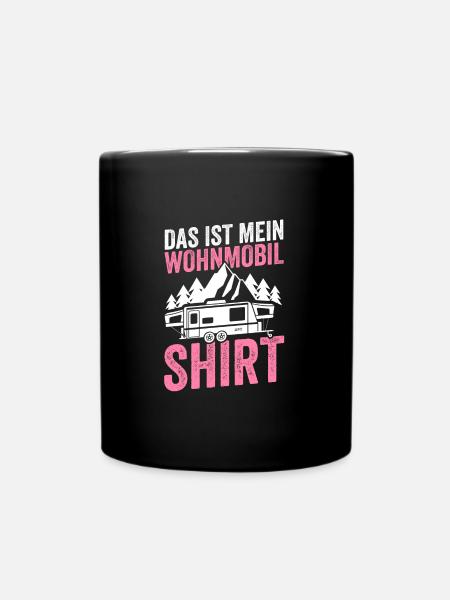 Camping Camper Caravan Geschenk - Tasse einfarbig - Schwarz